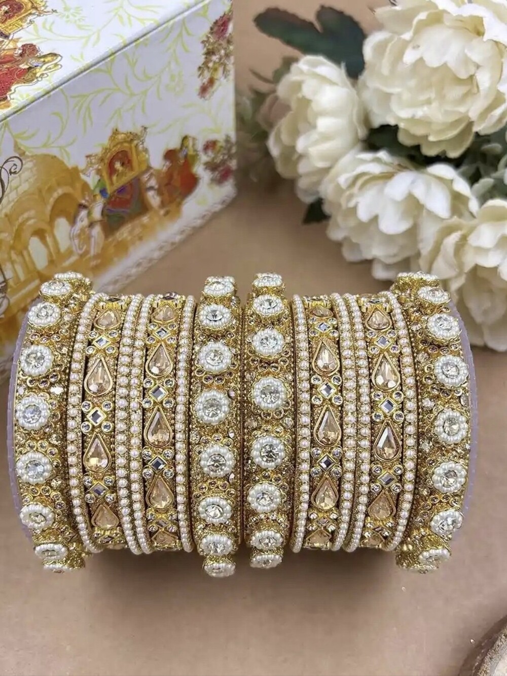 Gold Crystal Bridal Bangle Set - Women Jewelry